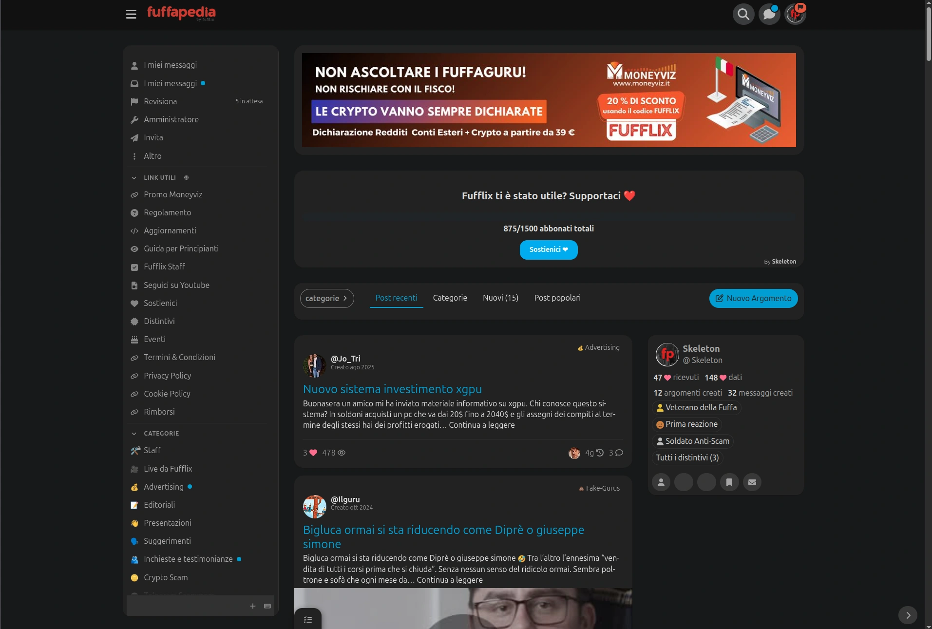 Screenshot di Fuffapedia