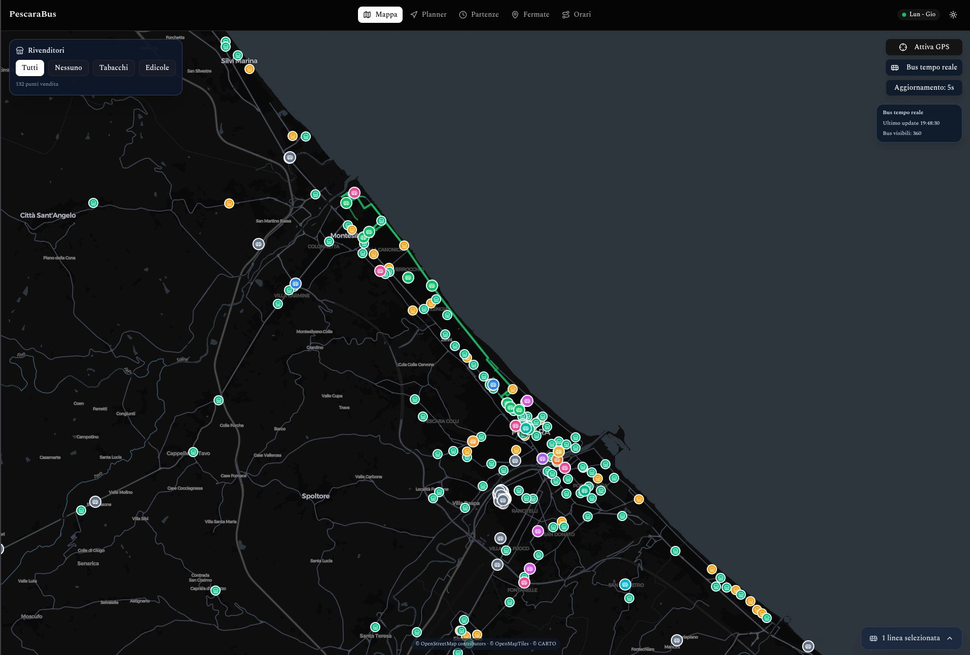 Screenshot di PescaraBus